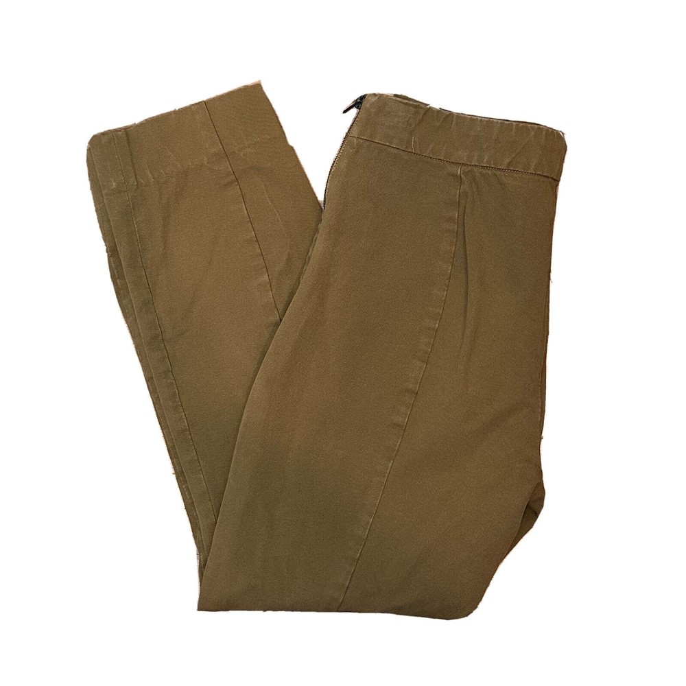 Everlane Size 6 Pants Cropped Side Zip Khaki Chino Trousers Tan 25" L Women's